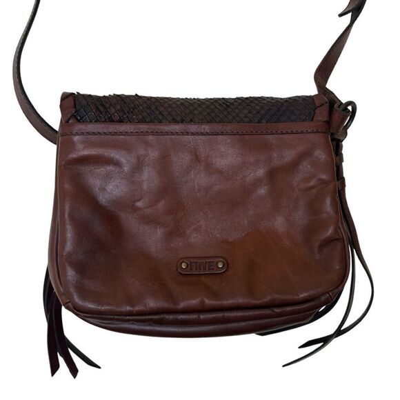 FRYE Layla Flap Saddle Black and Brown Leather Crossbody Bag - Picture 6 of 11